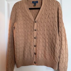 Ralph Lauren Men's Brown Cable Knit Cardigan